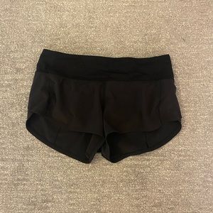 Lululemon speed up shorts 2.5 in inseam size 2 black